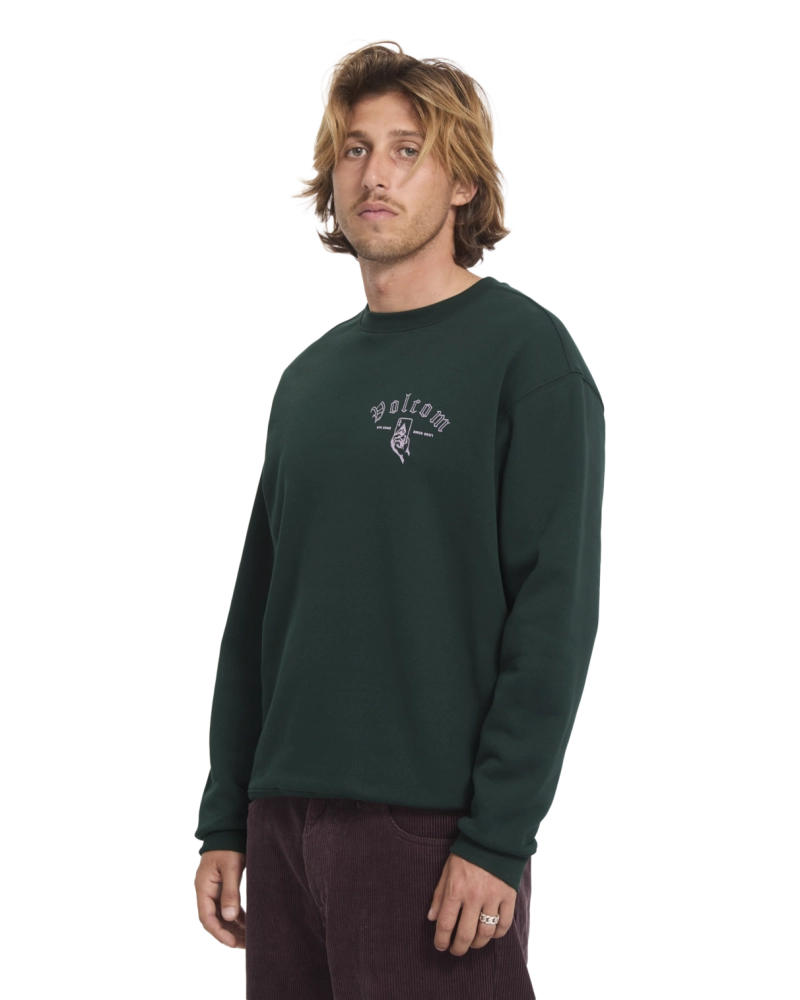 Sudadera Volcom Cuello Redondo Estampado Win Some, Lose Some - Verde Bosque