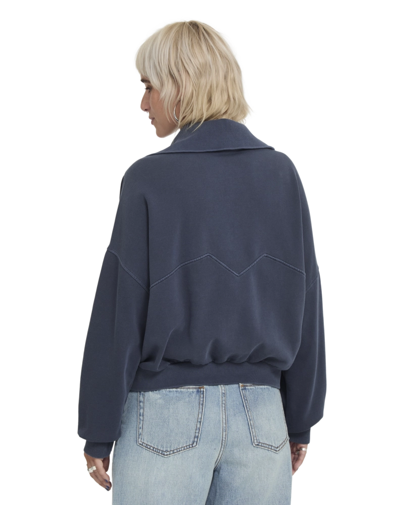 Sudadera Volcom Half-Zip Crop – Azul Grisáceo