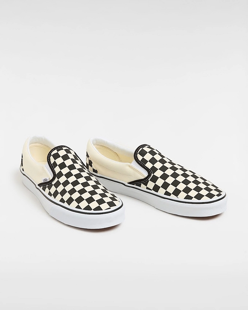 Vans Classic Slip-On Checkerboard Negro Blanco | Zapatillas Sin Cordones Unisex Vans Classic Slip-On Checkerboard Negro Blanco | Zapatillas Sin Cordones Unisex