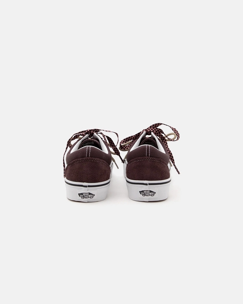 Vans Old Skool Marrón Ciruela Mujer Doble Cordón Vichy Vans Old Skool Marrón Ciruela Mujer Doble Cordón Vichy