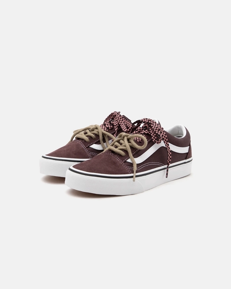 Vans Old Skool Marrón Ciruela Mujer Doble Cordón Vichy Vans Old Skool Marrón Ciruela Mujer Doble Cordón Vichy