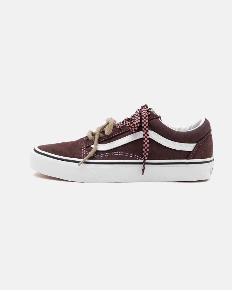 Vans Old Skool Marrón Ciruela Mujer Doble Cordón Vichy Vans Old Skool Marrón Ciruela Mujer Doble Cordón Vichy