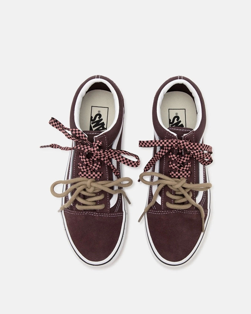 Vans Old Skool Marrón Ciruela Mujer Doble Cordón Vichy Vans Old Skool Marrón Ciruela Mujer Doble Cordón Vichy